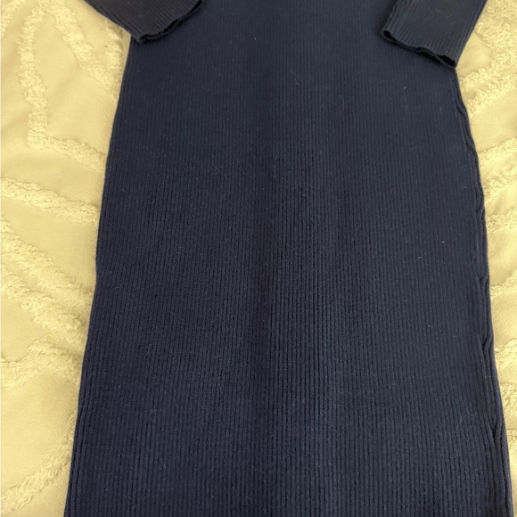 Milly Dark Blue Long Sleeve Dress with Ruffle Detail - Picture 9 of 11